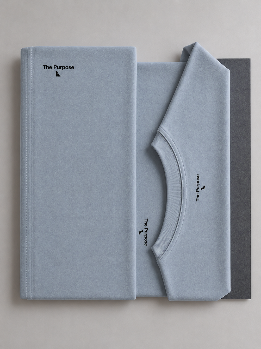 Heavyweight Boxy Tee (260GSM) - Steel Greyish Blue 100% Cotton