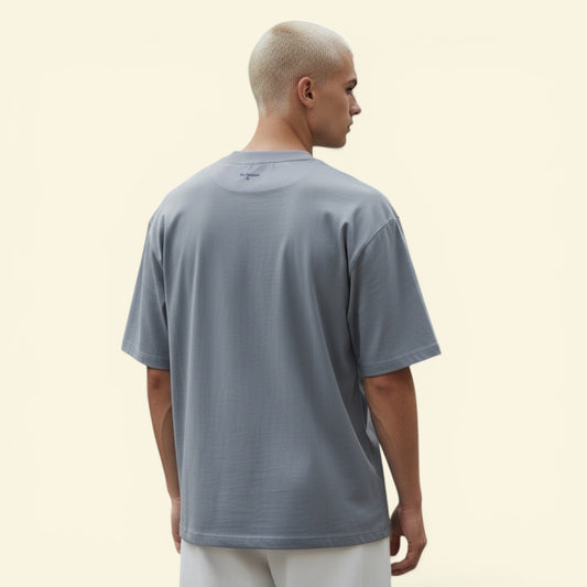 Heavyweight Boxy Tee (260GSM) - Steel Greyish Blue 100% Cotton