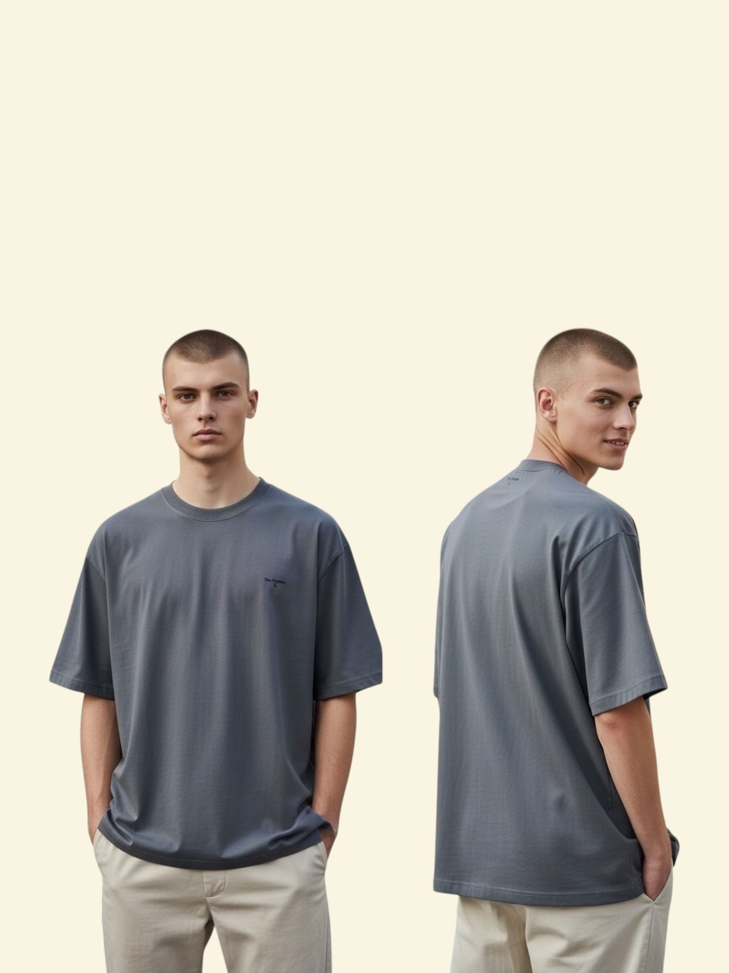 Heavyweight Boxy Tee (260GSM) - Slate Dark Grey 100% Cotton