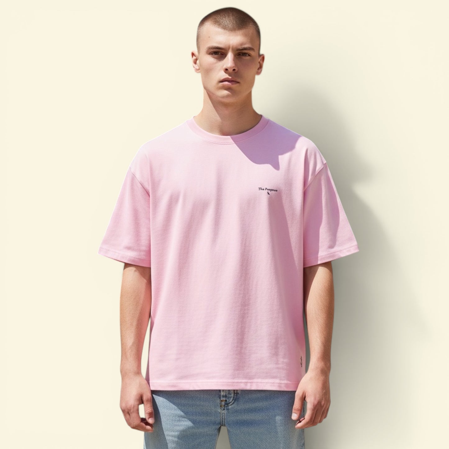 Heavyweight Boxy Tee (260GSM) - Dusty Pink 100% Cotton