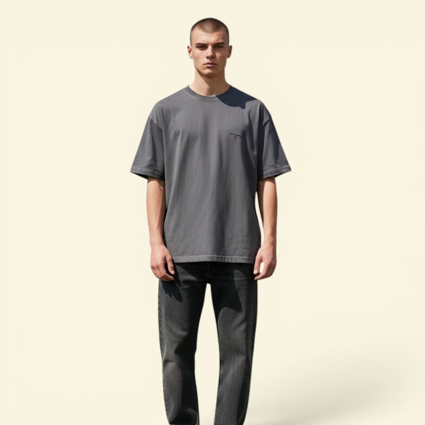 Heavyweight Boxy Tee (260GSM) - Slate Dark Grey 100% Cotton